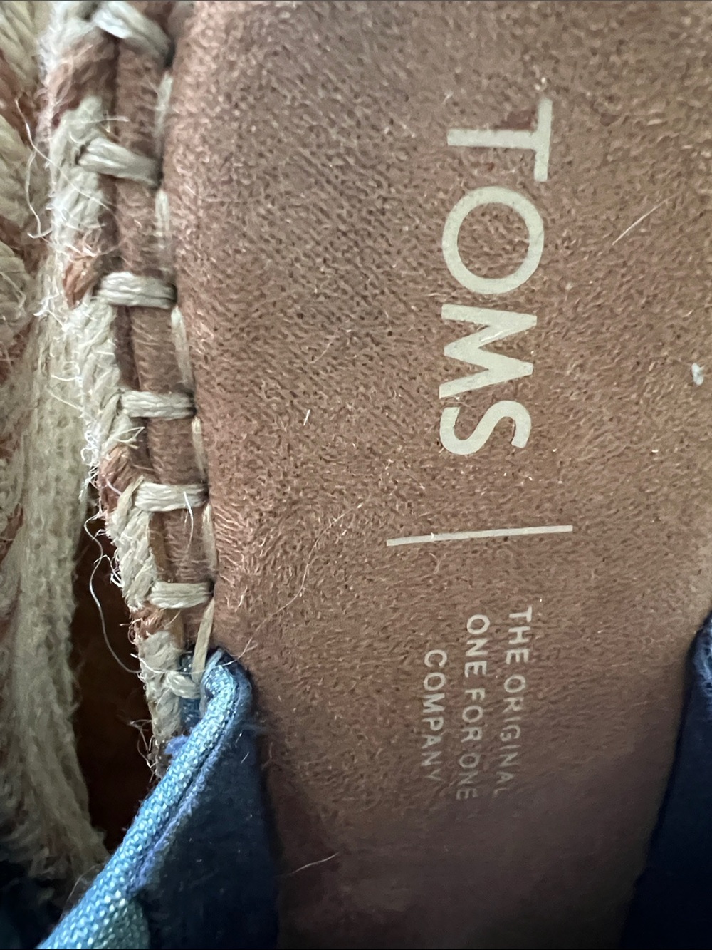 NWOT TOMS Monica Two-Tone Denim Blue Wedge Slide - Picture 8 of 8
